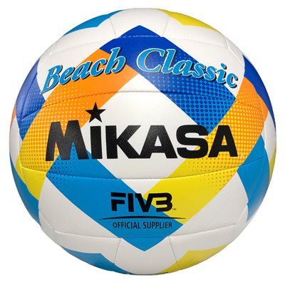 Ballon de volleyball de plage Mikasa® «Beach Classic» orange, jaune et bleu Ballon de volleyball de plage Mikasa® «Beach Classic» orange, jaune et bleu