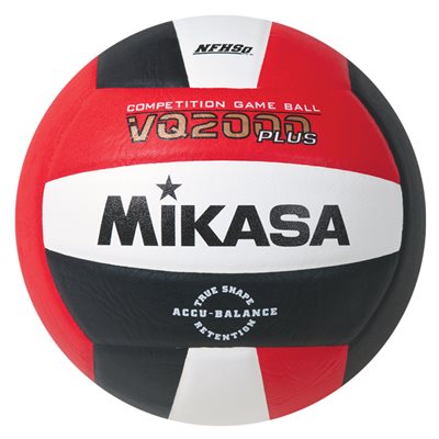 Ballon de volleyball de compétition en composite Mikasa® «VQ2000 Series» rouge, noir et blanc Ballon de volleyball de compétition en composite Mikasa® «VQ2000 Series» rouge, noir et blanc